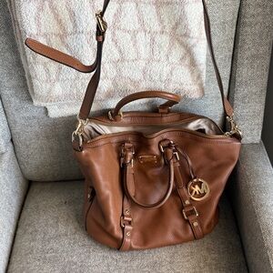Michael Kors Tan Leather Tote with Gold Accents